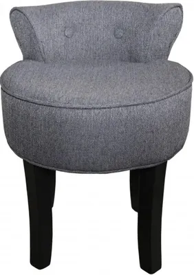 Produktbild von Casa Padrino Designer Hocker Boston Grau / Schwarz - Barock Schminktisch Stuhl