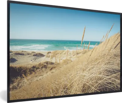 Produktbild von MuchoWow® MuchoWow® Gerahmtes Poster Strand - Düne - Norwegen 90x60 cm - Poster mit zchwarzem Bilderrahmen - Fotorahmen - Foto-Plakat