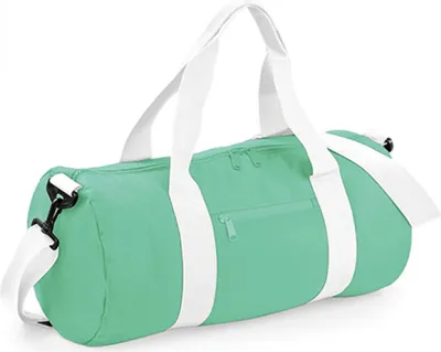 Image de BagBase BG140 | Original Barrel Bag / Travel bag | 50 x 25 x 25 cm - Colour : Vert Menthe/Blanc - Taille : 50 x 25 x 25 cm
