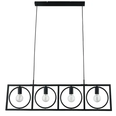 Produktbild von Lindby Hängeleuchte Mateja, schwarz, Metall, 112 cm, 4-flg.