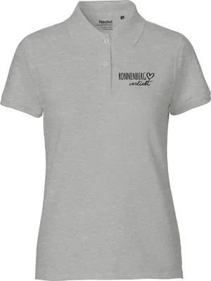 Produktbild von Huuraa Damen Polo Shirt Ronnenberg verliebt XXL Sport Grey Bio Baumwolle Fairtrade Poloshirt Geschenkidee