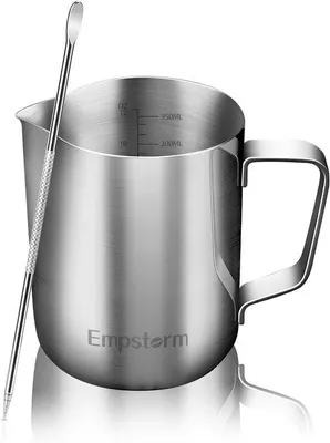 Produktbild von Famanu Milchkanne 300 ml - Edelstahl - Für Cappuccino und Latte