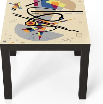 Produktbild von DEQORI Couchtisch 55x55 cm Schwarz 'Dreiecksgebilde' Glas Beistelltisch