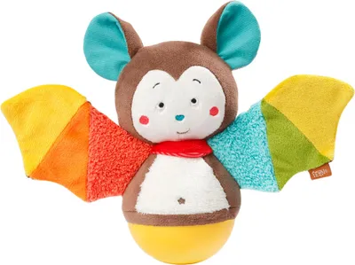 Image de Fehn Chauve-souris - Jouet d'éveil avec papier bruissant et clochette pour bébés et jeunes enfants de 0+ mois