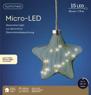 Produktbild von Lumineo LED Stern grün/warmes weiss 20cm