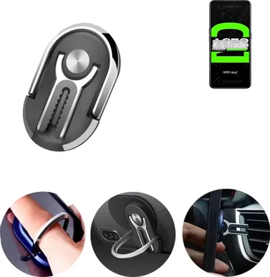 Produktbild von K-S-Trade 3in1 Smartphone-Ring Handy-Ring kompatibel mit Oppo Reno Ace 2 Fingerhalterung  Handyring Tischständer Lüftungsgitter-Halterung Tisch