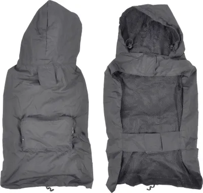 Produktbild von Hunde Regenjacke Kapuze Jacke Mantel Hundebekleidung Regenschutz Hundejacke grau, Größe:L