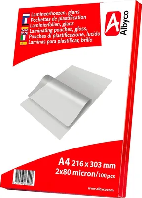 Image de Protège-documents A4 - 216x303 mm - A4-2x80 (160) microns (100 pièces)