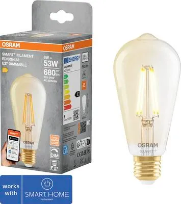 Produktbild von Osram Smart+ LED Lampe Filament dimmbar ST64 E27/6W(53W) gold 680 lm 2400 K warmweiß Matter