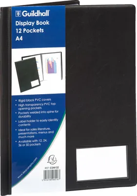 Produktbild von Exacompta 5x Sichtmappe mit Deckel PVC 12 Hüllen A4 - Schwarz - CDB12Z