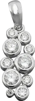 Produktbild von Anhänger mit 10 Zirkonia weiß 925 Silber glänzend rhodiniert Silberanhänger