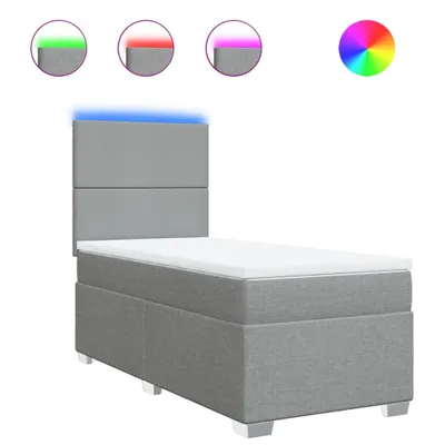 Produktbild von vidaXL Boxspringbett mit Matratze Hellgrau 80x200 cm Stoff