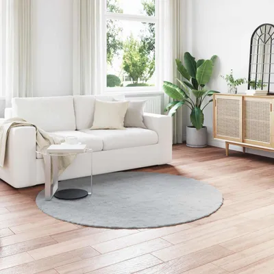 Produktbild von vidaXL Rutschfester Teppich aus Kunstkaninchenfell OLITE Grau Ø 160 cm