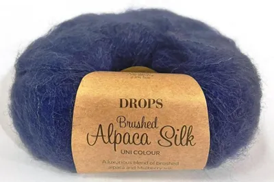 Produktbild von DROPS Kid-Silk 39 Sturmblau Garn – 75% Kid Mohair 25% Silk | 25g 210m Strick- & Häkelgarn