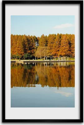 Produktbild von Bild - Bilderrahmen - 40 cm x 60 cm - MDF - Rahmen - Wandkunst - Park im Herbst