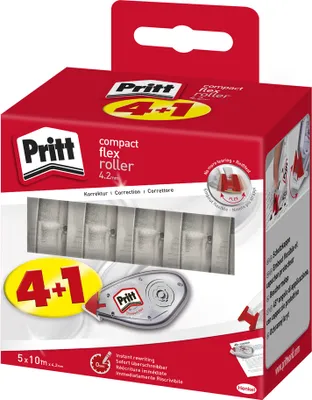 Immagine prodotto di Pritt Korrektur Roller Compact Flex Roller 4.2 EcoPack 4+1 retail