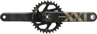 Produktbild von SRAM XX1 Eagle DUB Kurbelgarnitur 175 mm 34T schwarz-gold - Maximaler Antrieb...
