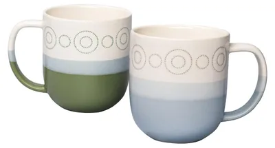 Produktbild von 2er Set Keramik Kaffeebecher 365 ml Tassen Set für Kaffee Tee Kakao spülmaschinengeeignet