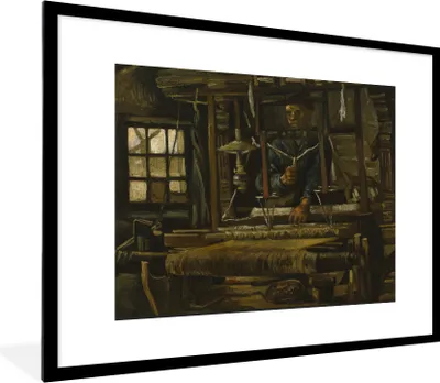 Produktbild von MuchoWow® MuchoWow® Gerahmtes Poster Die Weberin - Vincent van Gogh 80x60 cm - Poster mit zchwarzem Bilderrahmen - Schlafzimmer-Dekorationen - Fotoposter