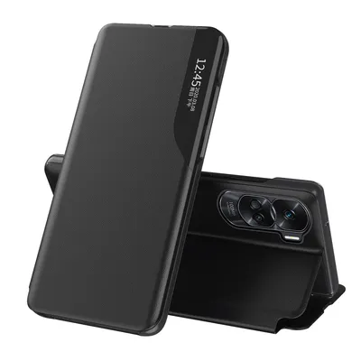 Obrázek produktu pro Flipové pouzdro pro Honor 90 Lite 5G,Polyuretankůže pouzdro s okénkem a funkcí stojánku černé