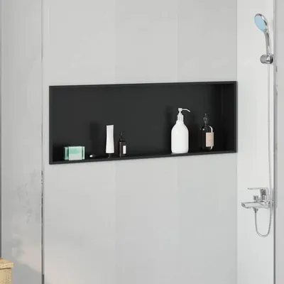 Produktbild von Möbel Duschnische Schwarz 90 x 30 x 9.5 cm Edelstahl - Duschabtrennungen 42012675