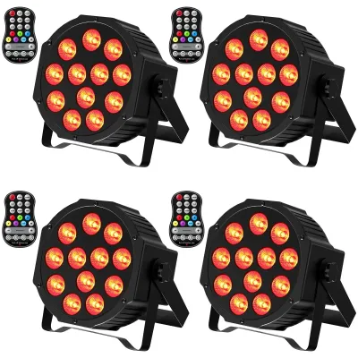 Produktbild von LED-Par-Scheinwerfer – Kabelloser Par-Scheinwerfer – Bühnenbeleuchtung – DJ-Beleuchtung – Stroboskoplicht – 4 Stück, EU-Stecker
