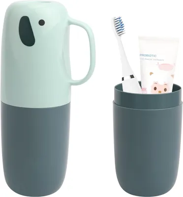 Produktbild von Kinderzahnbürstenhalter in Form eines blauen Elefanten, antibakteriell, für Schule, Familie, Camping oder Reisen