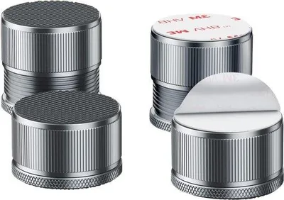 Zdjęcie produktu dla Metalowe pasy do podnośników o szerokości 38 cm – pasy do podnośników meblowych z gwintem 23–43 cm – nośność do 2200 kg – zestaw 4 sztuk – kolor szary