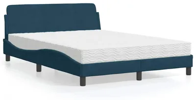 Productafbeelding van vidaXL Bed met matras "Dover", blauw, 120x200 cm, fluweel