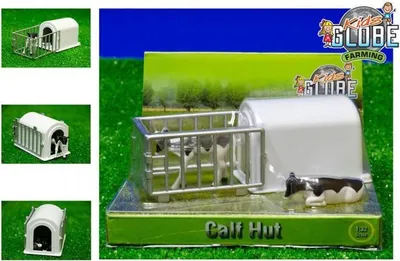 Immagine prodotto di Kids Globe Kälber Iglu mit 2 Kälber, Maßstab 1:32, Bauernhof, Spielfigur, Stall