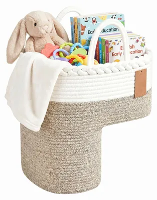 Gewebter Treppenkorb, Organizer mit Tragegriffen, 38x38x25 cm