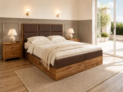 Produktbild von KSHOMECONCEPT Boxspringbett Loly 160x200 cm H3 Bonell Braun, KI-generiertes Bild