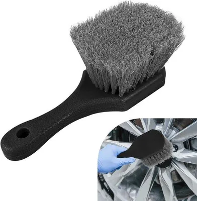 Image de Nettoyant pour jantes - Brosse douce, sans rayures - 22 cm - Noir
