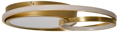 Produktbild von BELIANI LED Deckenleuchte Gold Metall Flach Mehrflammig 3 Ringe Geometrisches Design Moderne Beleuchtung für Wohnzimmer Flur Esszimmer Schlafzimmer