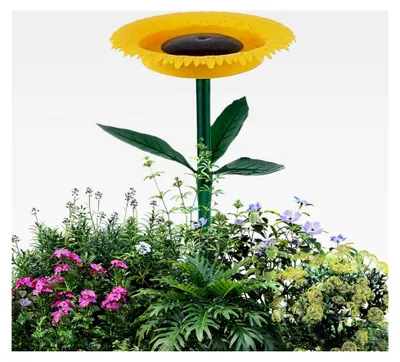Produktbild von Vogelfutterstation, stehende Futterhäuser für den Außenbereich | Sonnenblumen-Dekoration zur Vogelbeobachtung im Garten, auf der Terrasse und im Hinterhof
