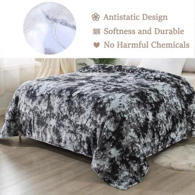 Produktbild von Famanu Plaid Dicke Fleece-Decke 230x270 cm Grau Meliert - Weich und Warm