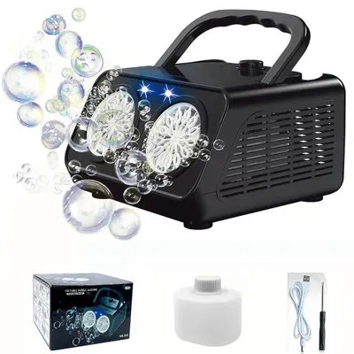 Produktbild von Automatische Seifenblasenmaschine, Tragbar Bubble Machine 18000+ Bubbles/Min mit Seifenblasenwasser, Kinder Geschenk für Kinder/Hochzeit/Geburtstag