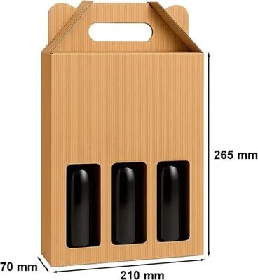 Zdjęcie produktu dla Pudełko Karbowane Ozdobne Na Prezent na 3 piwa 210x70x265mm