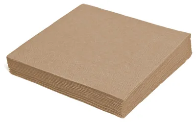 Produktbild von 250x Servietten 33 x 33 cm 1/4 -Falz 2-lagig natur braun