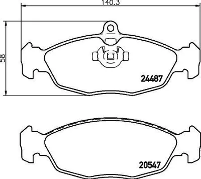 Produktbild von HELLA Bremsbeläge Satz Hinten Bremsklötze für JAGUAR XJ (NAW, NBW) 8DB 355 013-031
