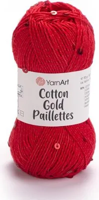 Produktbild von YarnArt Baumwolle Gold Paillettes Garn: Glänzende, weiche Baumwollmischung