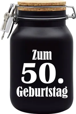 Produktbild von Spardose Geld Geschenk Ideen 50. Geburtstag Schwarz Größe XL 2 Liter