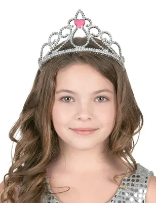 Produktbild von Prinzessinnen Herz-Diadem silber-rosa - Einheitsgröße