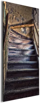 Produktbild von Wallario Premium Leinwandbild Treppe in einem alten Haus in Größe 30 x 75 cm