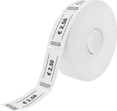 Produktbild von CombiCraft Weiße Euro-Wertmarken Rolle – 2,50 € - 5 Rollen á 1000 Abrisse