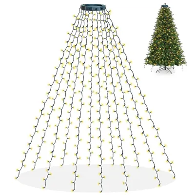 Produktbild von 2m Energieeffiziente LED Lichterkette für Weihnachtsbaum mit Glitzereffekt, 400 LED Weihnachtslichterkette mit 8 Modi - IZIGLOW