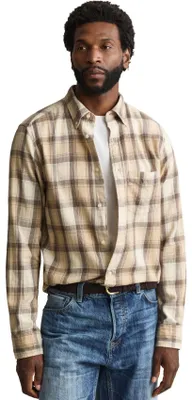 Produktbild von Gant Herren Langarmhemd gestreift beige mit Buttondown Kragen und Brusttasche