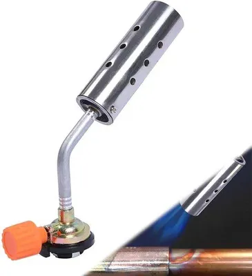 Produktbild von Gaspatronen mit winddichtem Stahlflammenapparat, großes Flächenformat, ideal für Rasenmähen und Grillen