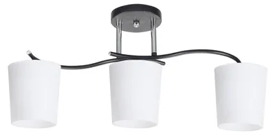 Zdjęcie produktu dla Lampa sufitowa białe klosze Esnyr czarna 3xE27x40W metal wym:25x58x16cm IP20 Candellux