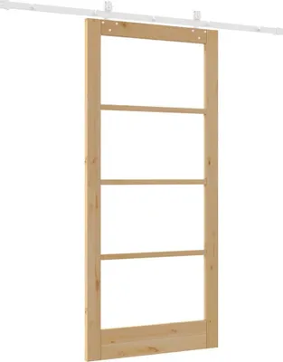 Immagine prodotto di Porta scorrevole vidaXL, 93 x 202 cm, legno massello di pino e vetro, finitura naturale